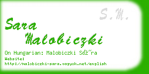 sara malobiczki business card